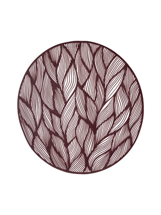 FABINALIV Set of 6 Copper Floral Textured PVC Table Mats (38X38 cm)