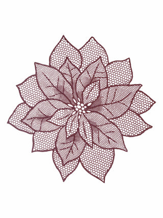FABINALIV Set of 6 Copper Floral Textured PVC Table Mats (45X45 cm)