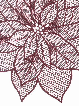 FABINALIV Set of 6 Copper Floral Textured PVC Table Mats (45X45 cm)