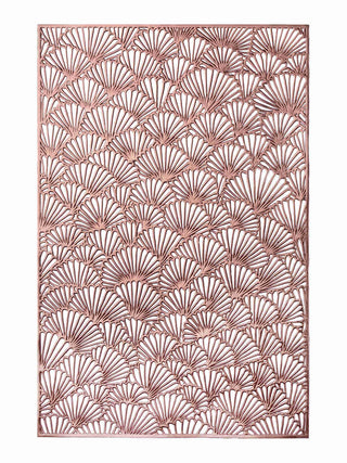 FABINALIV Set of 6 Copper Abstract Textured PVC Table Mats (45X30 cm)