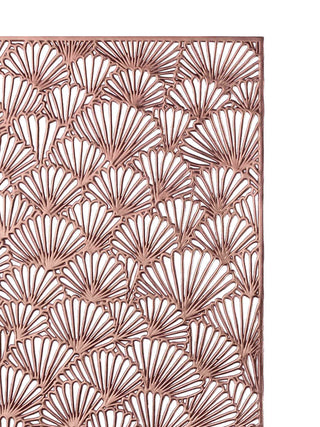 FABINALIV Set of 6 Copper Abstract Textured PVC Table Mats (45X30 cm)