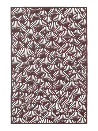 FABINALIV Set of 6 Copper Abstract Textured PVC Table Mats (45X30 cm)