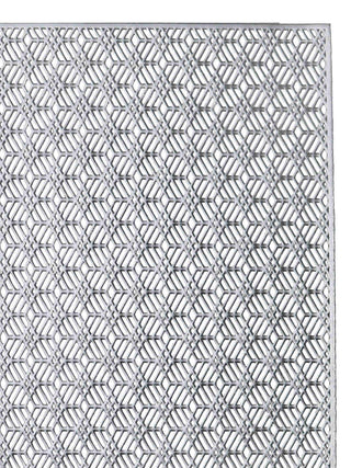 FABINALIV Set of 6 Silver Geometric Textured PVC Table Mats (45X30 cm)