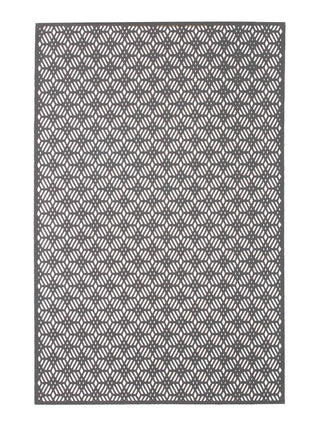 FABINALIV Set of 6 Silver Geometric Textured PVC Table Mats (45X30 cm)