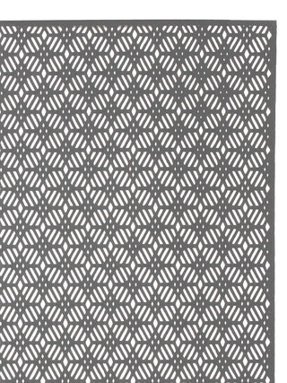 FABINALIV Set of 6 Silver Geometric Textured PVC Table Mats (45X30 cm)