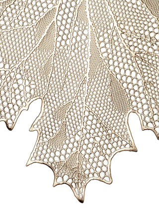 FABINALIV Set of 6 Gold Floral Textured PVC Table Mats (42X42 cm)