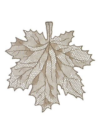 FABINALIV Set of 6 Gold Floral Textured PVC Table Mats (42X42 cm)