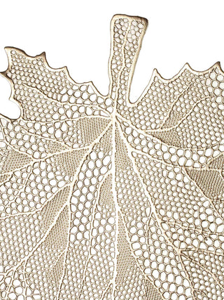FABINALIV Set of 6 Gold Floral Textured PVC Table Mats (42X42 cm)