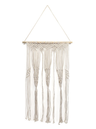 FABINALIV Off White Abstract Macrame Wall Hanging Flower Pot Organiser
