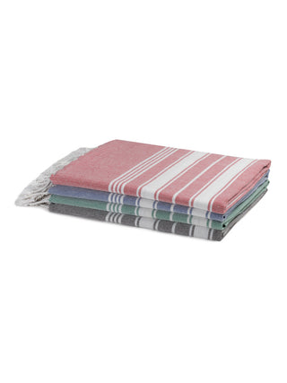 FABINALIV Unisex Set of 4 Multicolor Striped 225 GSM Cotton Bath Towels (140X70 cm)