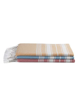 FABINALIV Unisex Set of 3 Multicolor Striped 225 GSM Cotton Bath Towels (140X70 cm)