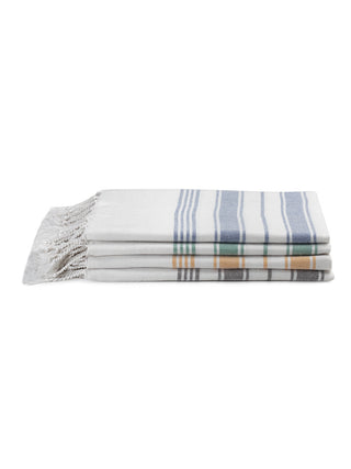 FABINALIV Unisex Set of 4 Multicolor Striped 225 GSM Cotton Bath Towels (140X70 cm)