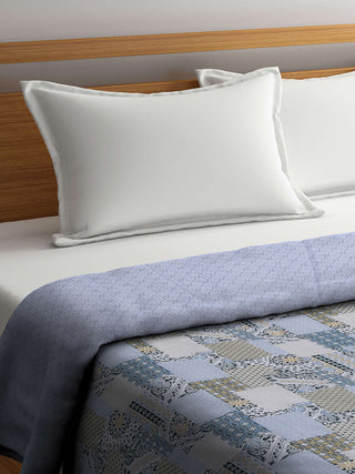FABINALIV Multicolor Abstract Reversible AC Room 300 GSM Pure Cotton Double Bed Dohar