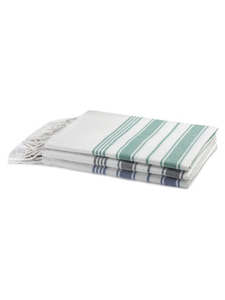 FABINALIV Unisex Set of 3 Multicolor Striped 225 GSM Cotton Bath Towels (140X70 cm)