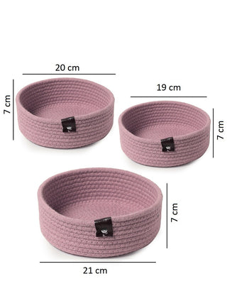 FABINALIV Set of 3 Pink Solid Multipurpose Organisers