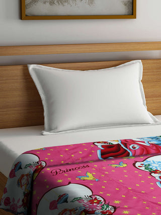 FABINALIV Multicolor Cartoon Print Reversible AC Room 300 GSM Cotton Blend Single Bed Dohar