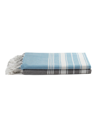 FABINALIV Unisex Set of 2 Multicolor Striped 225 GSM Cotton Bath Towels (140X70 cm)