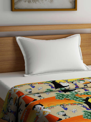 FABINALIV Multicolor Cartoon Print Reversible AC Room 300 GSM Cotton Blend Single Bed Dohar