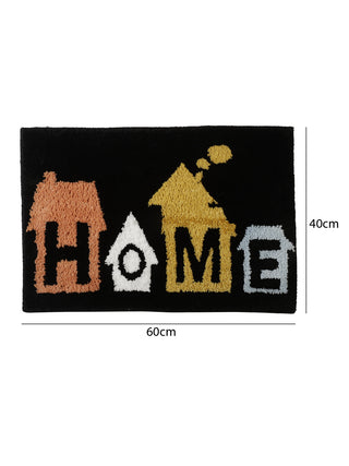 FABINALIV Multicolor Geometric Cotton Blend Door Mat (60X40 cm)