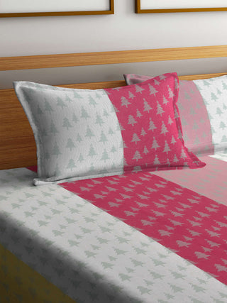 FABINALIV Multicolor Floral 100% Cotton Handwoven King Size Double Bedcover with 2 Pillow Covers (250X225 cm)