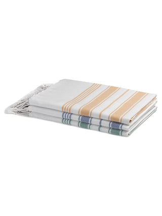 FABINALIV Unisex Set of 3 Multicolor Striped 225 GSM Cotton Bath Towels (140X70 cm)