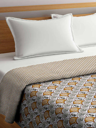 FABINALIV Multicolor Floral Reversible AC Room 300 GSM Pure Cotton Double Bed Dohar