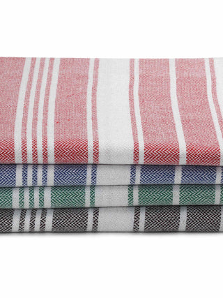 FABINALIV Unisex Set of 4 Multicolor Striped 225 GSM Cotton Bath Towels (140X70 cm)