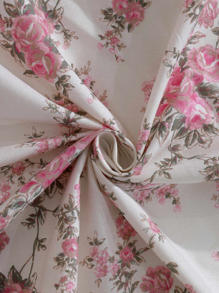 FABINALIV Off White Floral 300 TC Pure Cotton Super King Size Double Bedsheet with 2 Pillow Covers (270X270 cm)