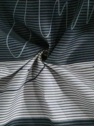 FABINALIV Multicolor Striped 300 TC Cotton Blend Single Bedsheet with Pillow Cover (225X150 cm)