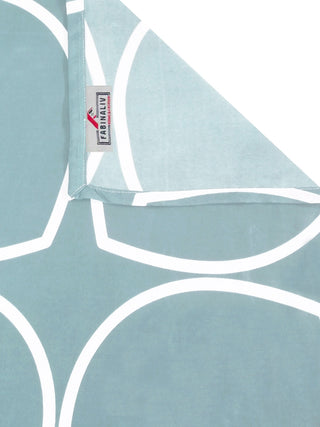 FABINALIV Teal Geometric 300 TC Cotton Blend King Size Double Bedsheet with 2 Pillow Covers (250X225 cm)