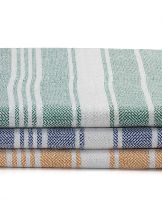 FABINALIV Unisex Set of 3 Multicolor Striped 225 GSM Cotton Bath Towels (140X70 cm)