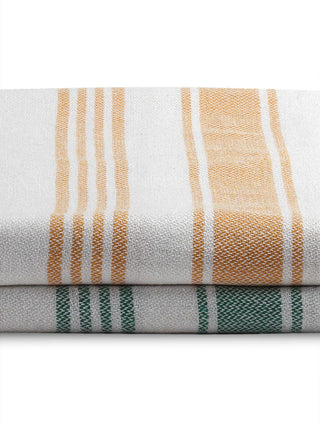 FABINALIV Unisex Set of 2 Multicolor Striped 225 GSM Cotton Bath Towels (140X70 cm)