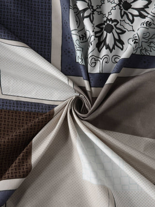 FABINALIV Multicolor Geometric 300 TC Cotton Blend King Size Double Bedsheet with 2 Pillow Covers (250X225 cm)