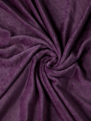 FABINALIV Raisin Purple Solid 300 TC Woollen King Size Fitted Double Bedsheet with 2 Pillow Covers (250X225 cm)