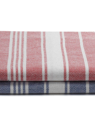 FABINALIV Unisex Set of 2 Multicolor Striped 225 GSM Cotton Bath Towels (140X70 cm)