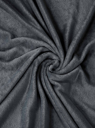 FABINALIV Dark Grey Solid 300 TC Woollen  King Size Double Bedsheet with 2 Pillow Covers