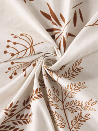 FABINALIV Cream Floral 300 TC Cotton Blend King Size Double Bedsheet with 2 Pillow Covers (250X225 cm)