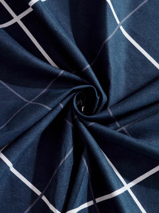 FABINALIV Blue Geometric 300 TC Cotton Blend King Size Double Bedsheet with 2 Pillow Covers (250X225 cm)
