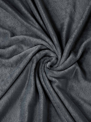 FABINALIV Dark Grey Solid 300 TC Woollen King Size Fitted Double Bedsheet with 2 Pillow Covers