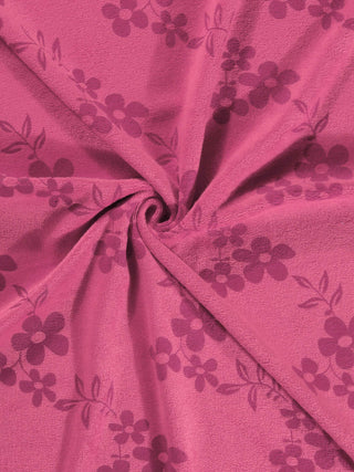 FABINALIV Unisex Pink Floral 420 GSM Cotton Bath Towel (140X70 cm)