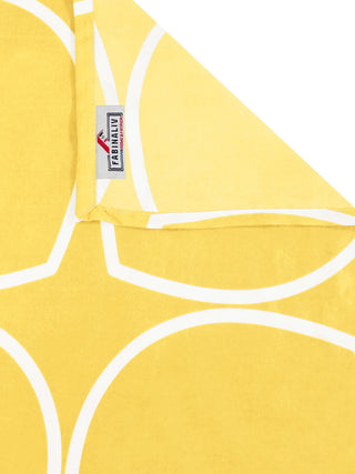 FABINALIV Yellow Geometric 300 TC Cotton Blend King Size Double Bedsheet with 2 Pillow Covers (250X225 cm)