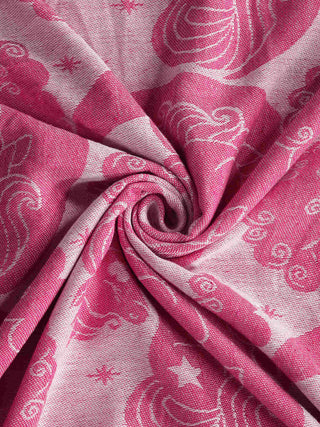 FABINALIV Pink Cartoon Design 350 TC 100% Cotton Handwoven King Size Double Bedsheet with 2 Pillow Covers (250X225 cm)