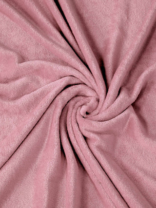 FABINALIV Baby Pink Solid 300 TC Woollen King Size Double Bedsheet with 2 Pillow Covers (250X225 cm)