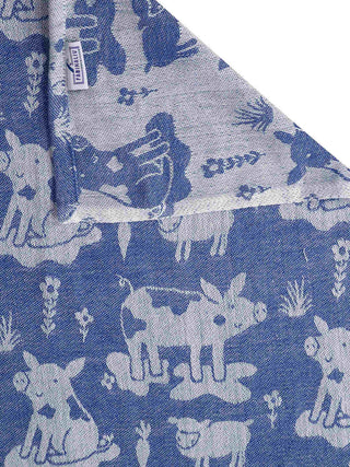 FABINALIV Blue Cartoon Design 350 TC 100% Cotton Handwoven King Size Double Bedsheet with 2 Pillow Covers (250X225 cm)