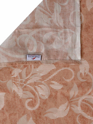 FABINALIV Brown Floral 300 TC Pure Cotton Super King Size Double Bedsheet with 2 Pillow Covers (270X270 cm)