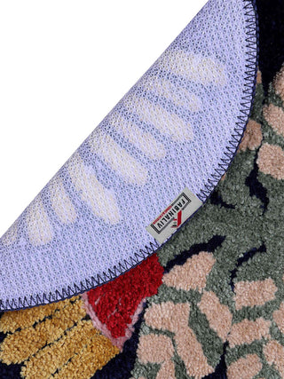 FABINALIV Multicolor Ethnic Cotton Blend Door Mat (60X40 cm)