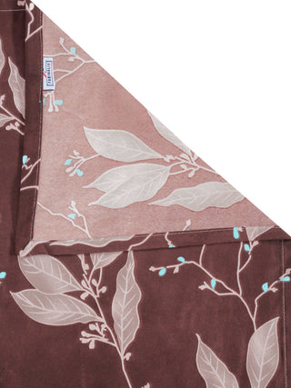 FABINALIV Brown Floral 300 TC Cotton Blend King Size Double Bedsheet with 2 Pillow Covers (250X225 cm)