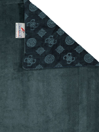 FABINALIV Dark Grey Geometric 300 TC Woollen Embossed King Size Double Bedsheet with 2 Pillow Covers (250X225 cm)