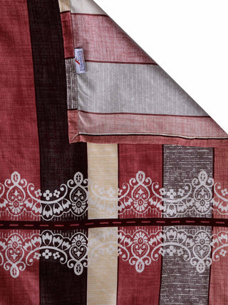FABINALIV Multicolor Ethnic 300 TC Cotton Blend Single Bedsheet with Pillow Cover (225X150 cm)