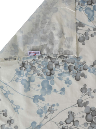 FABINALIV White Floral 300 TC Pure Cotton Super King Size Double Bedsheet with 2 Pillow Covers (270X270 cm)